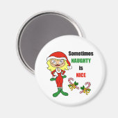 Kerst soms ondeugend is leuk - blond blond magneet (Voorkant / Achterkant)