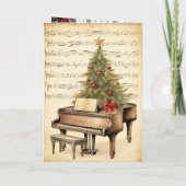 Kerst Songblad voor Grote Piano uit het Verleden Feestdagen Kaart (Achterkant)