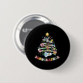 Kerst Sonograaf Echografie Technoloog Xmas Ronde Button 5,7 Cm (Voorkant /achterkant)