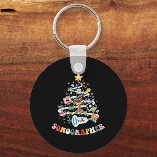 Kerst Sonograaf Echografie Technoloog Xmas Sleutelhanger (Voorkant)