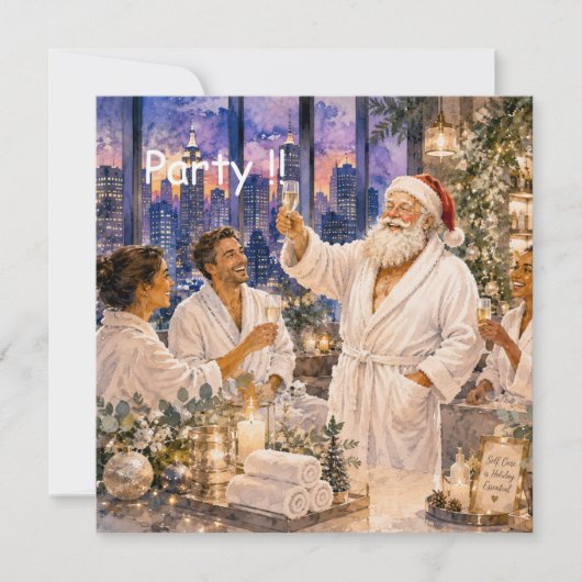 Kerst Spa Feest Uitnodigingskaart Kaart (Voorkant)