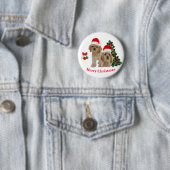 Kerst Spaniel Cocker Ronde Button 5,7 Cm (In situ)