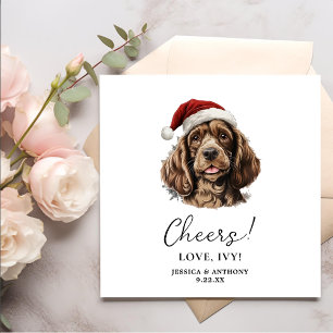 Kerst Spaniel Hond Gepersonaliseerde Proost Servet