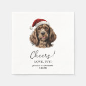 Kerst Spaniel Hond Persoonlijke Proost Servet (Voorkant)