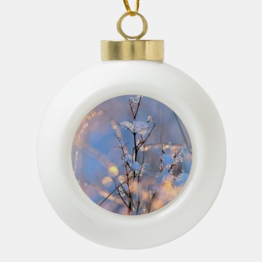 Kerst-sparend Keramische Bal Ornament (Voorkant)