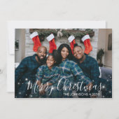 Kerst Sparkle Foto Feestdagenkaart (Voorkant)