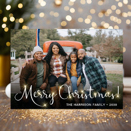 Kerst Sparkle Foto Vakantiekaart Feestdagenkaart