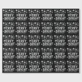 Kerst Sparkle Stars Merry Bright Familienaam Cadeaupapier (Vlak)