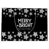 Kerst Sparkle Stars Merry Bright Familienaam Groot Cadeauzakje (Achterkant)