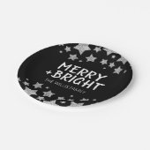 Kerst Sparkle Stars Merry Bright Familienaam Papieren Bordje (Gekanteld)