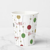 Kerst Sparkley Ornamenten Papieren Bekers (Links)