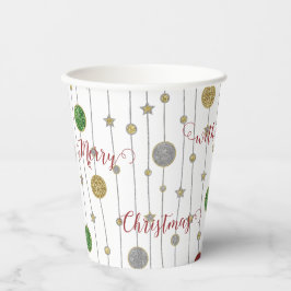 Kerst Sparkley Ornamenten Papieren Bekers