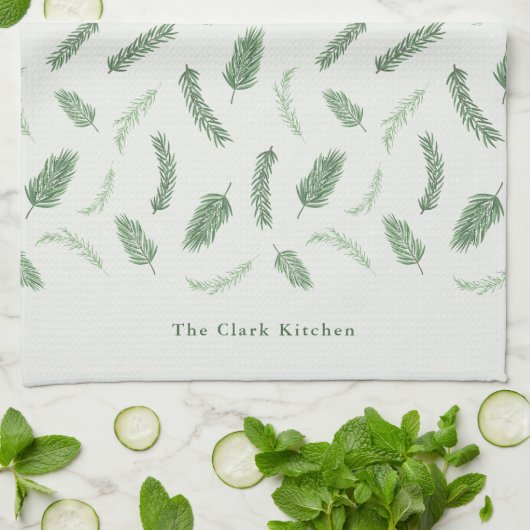 Kerst sparren patroon gepersonaliseerde vakantie theedoek (Gevouwen)