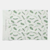 Kerst sparren patroon gepersonaliseerde vakantie theedoek (Horizontaal)