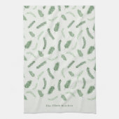 Kerst sparren patroon gepersonaliseerde vakantie theedoek (Verticaal)