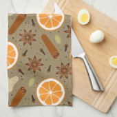 Kerst specerijen keukenhanddoeken (Quarter Fold)