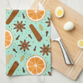 Kerst specerijen keukenhanddoeken (Quarter Fold)