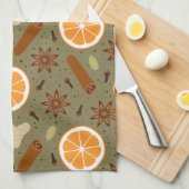 Kerst specerijen keukenhanddoeken (Quarter Fold)
