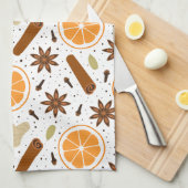 Kerst specerijen keukenhanddoeken (Quarter Fold)