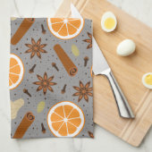 Kerst specerijen keukenhanddoeken (Quarter Fold)