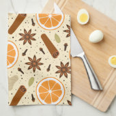 Kerst specerijen keukenhanddoeken (Quarter Fold)