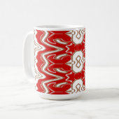 Kerst Speciaal rood & wit naadloos patroon Koffiemok (Voorkant links)