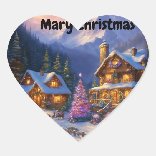 Kerst speciale hart stickers voor cadeau (Voorkant)