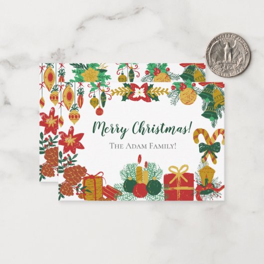 Kerst Speciale Kaart Notitiekaartje (Voorkant / Achterkant in situ)