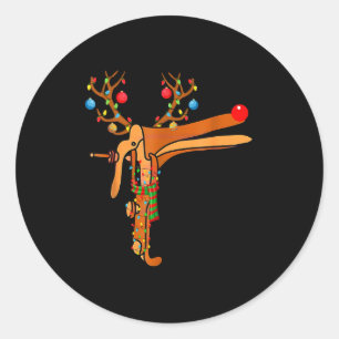 Kerst Speculum Rendier Grappig Kerstmis Verpleegst Ronde Sticker