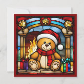 Kerst Speelgoed Beer Faux Glas in lood (Voorkant)