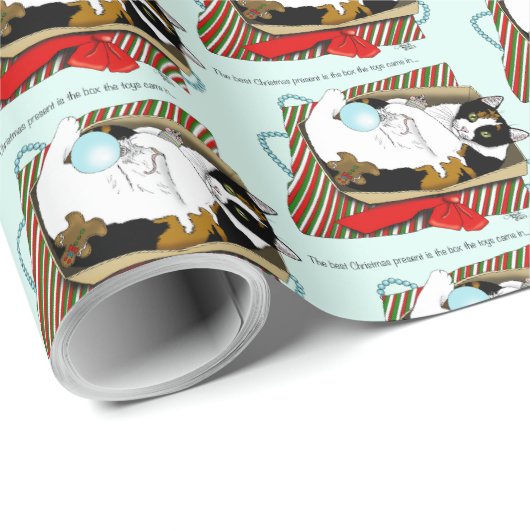 Kerst Speelgoed Box Cat Cadeaupapier (Rol Hoek)