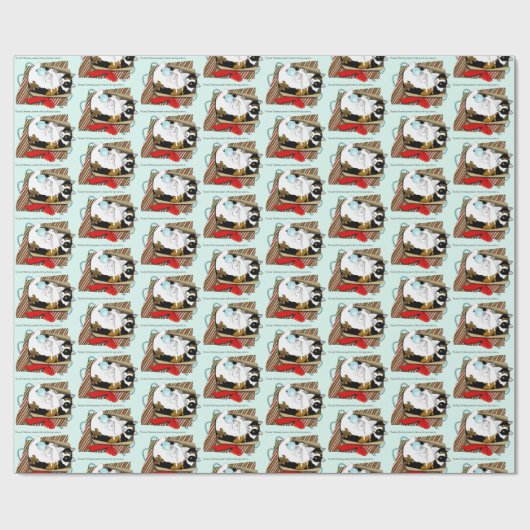 Kerst Speelgoed Box Cat Cadeaupapier (Vlak)