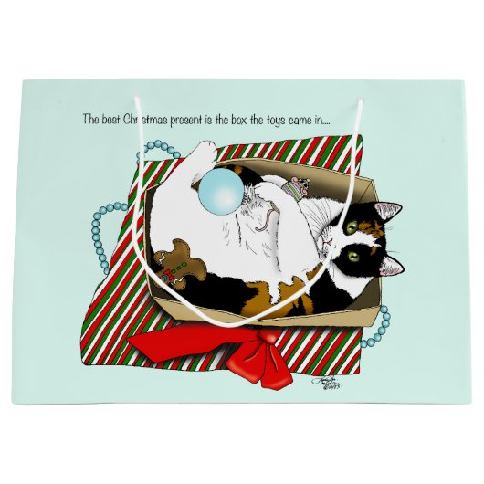 Kerst Speelgoed Box Cat Groot Cadeauzakje (Voorkant)