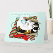 Kerst Speelgoed Box Cat Kaart (Voorkant)