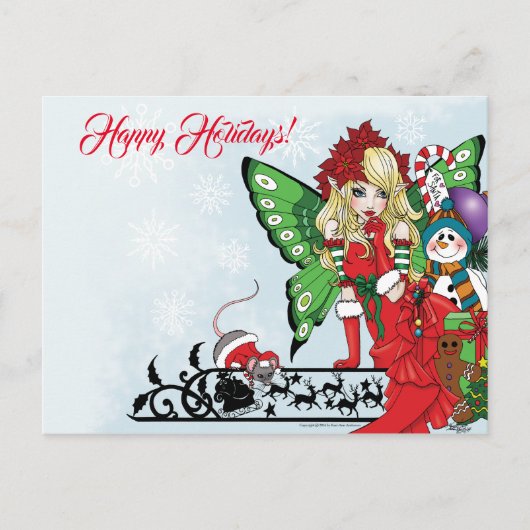 Kerst Speelgoed Fairy Briefkaart (Voorkant)