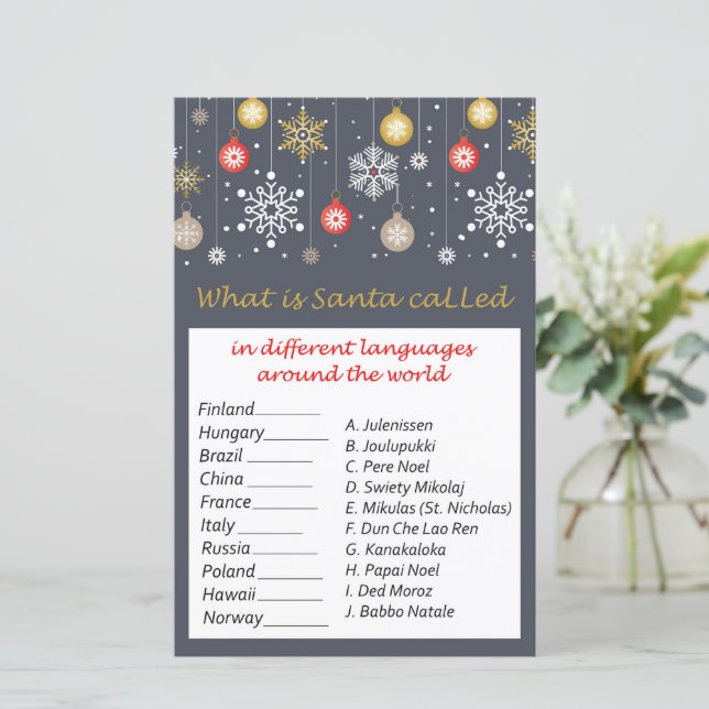 Kerst speelgoed kerst rond de wereld spel (Staand voorkant)