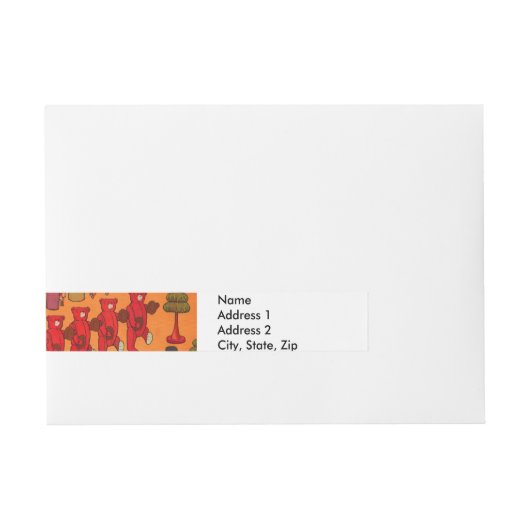 Kerst Speelgoed  Kinderen Spelen Adreslabel Wikkel (Voorkant)