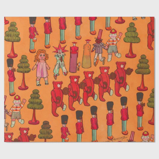 Kerst Speelgoed Kinderen Spelen Cadeaupapier (Vlak)