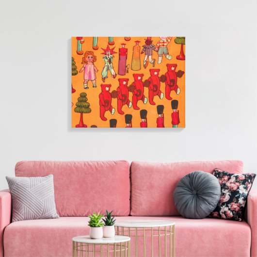 Kerst Speelgoed  Kinderen Spelen Canvas Afdruk (Insitu (Woonkamer))