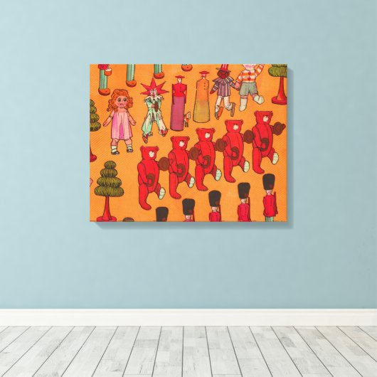 Kerst Speelgoed  Kinderen Spelen Canvas Afdruk (Insitu (Houten vloer))