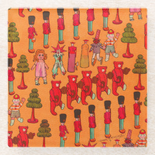 Kerst Speelgoed  Kinderen Spelen Glazen Onderzetter