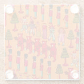 Kerst Speelgoed  Kinderen Spelen Glazen Onderzetter (Achterkant)