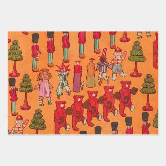 Kerst Speelgoed  Kinderen Spelen Inpakpapier Vel (Voorkant)