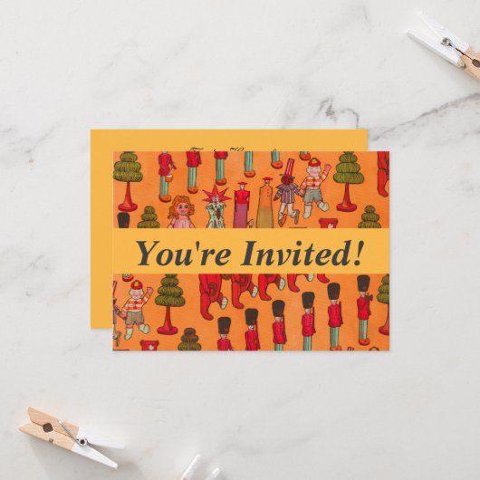 Kerst Speelgoed  Kinderen Spelen Kaart (Voorkant / Achterkant in situ)