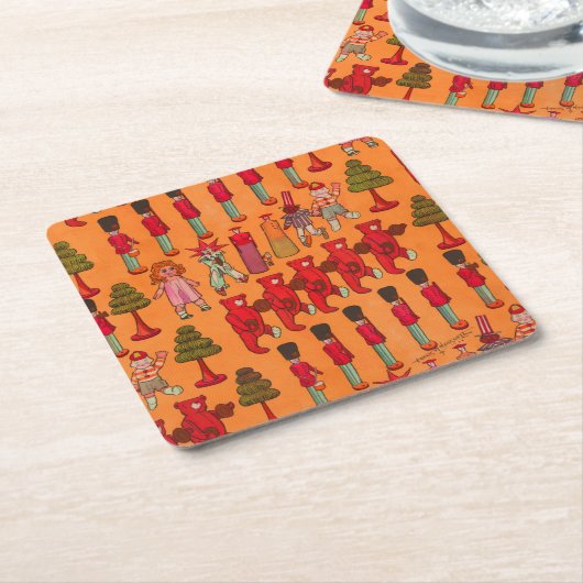 Kerst Speelgoed  Kinderen Spelen Kartonnen Onderzetters (Schuin)