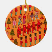 Kerst Speelgoed  Kinderen Spelen Keramisch Ornament (Voorkant)
