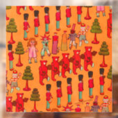 Kerst Speelgoed  Kinderen Spelen Raamsticker (Vel 2)