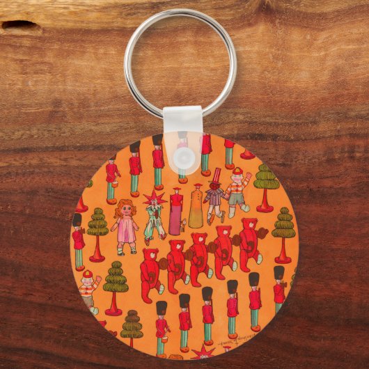 Kerst Speelgoed  Kinderen Spelen Sleutelhanger (Voorkant)