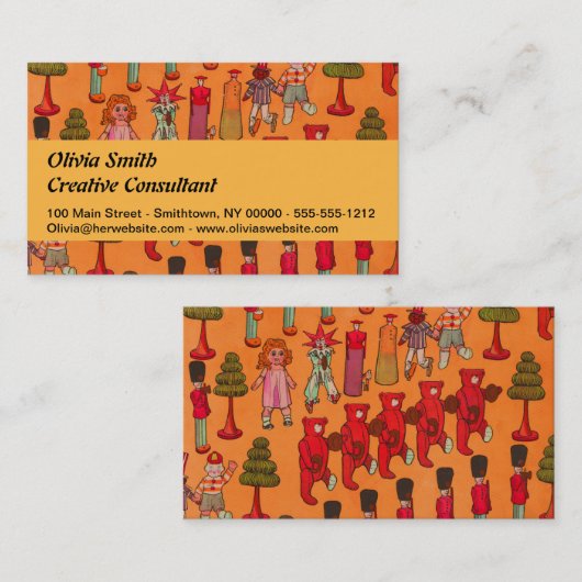 Kerst Speelgoed  Kinderen Spelen Visitekaartje (Voorkant / Achterkant)