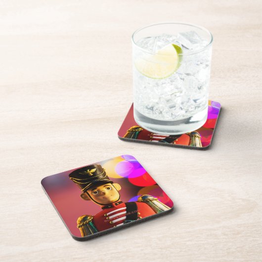 Kerst speelgoed soldaat beeldje SlipperyJoe gay pr Bier Onderzetter (Rechterzijde)